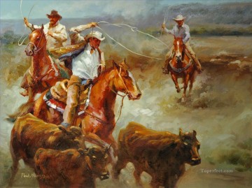インディアナ カウボーイ Painting - チェイス・ユーのオリジナル・カウボーイ・ウエスタン